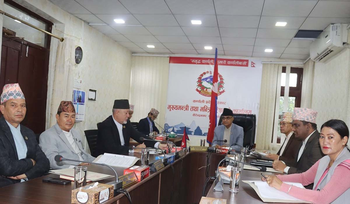 कर्णाली प्रदेश मन्त्रिपरिषद् बैठकः छैटौँ अधिवेशन आज रातिदेखि अन्त्य गर्न सिफारिस