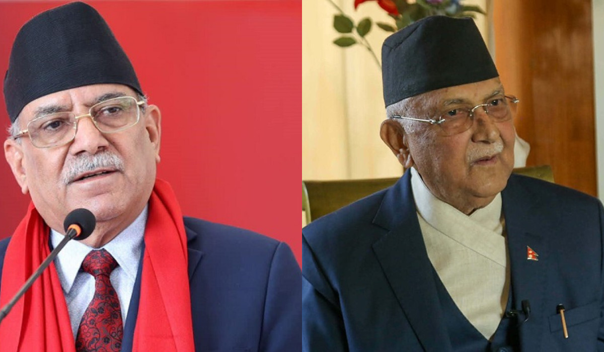 ओली र प्रचण्डबीच करिब आधा घण्टे भेटवार्ता, चुनावी तालमेलमाथि छलफल