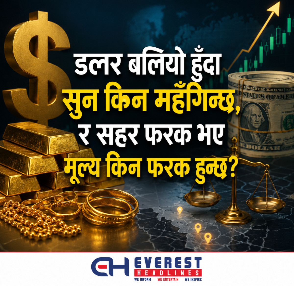 डलर बलियो हुँदा सुन किन महँगिन्छ, र सहर फरक भए मूल्य किन फरक हुन्छ?