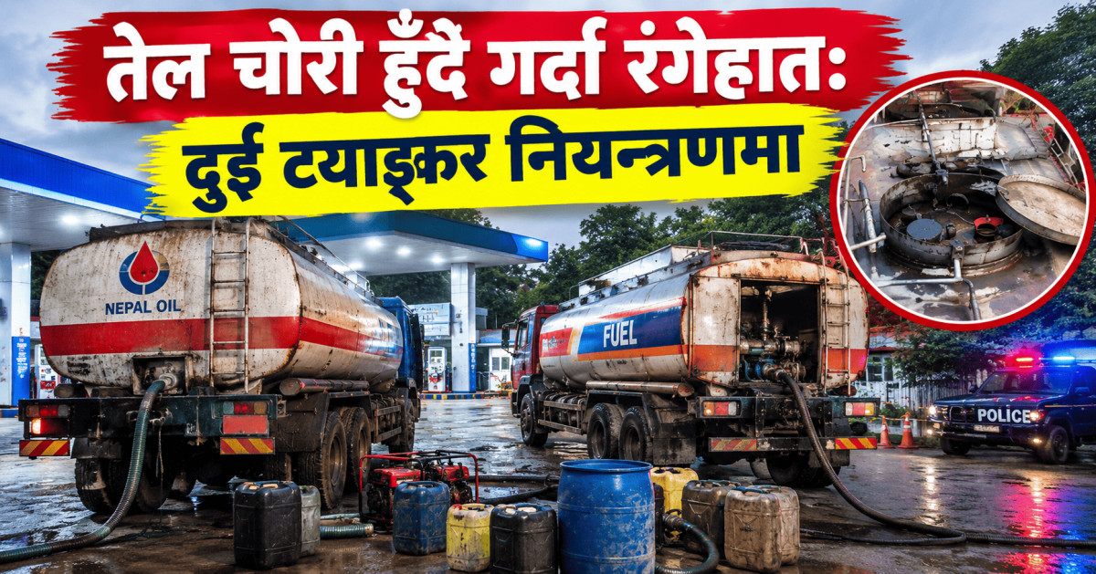 तेल चोरी हुँदै गर्दा रंगेहात: दुई ट्याङ्कर नियन्त्रणमा